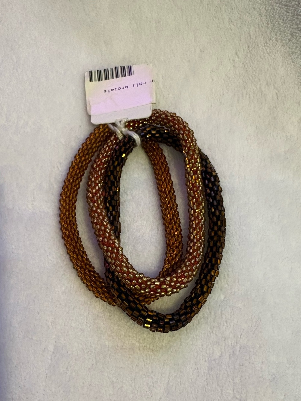 Beaded Stretch Bracelet Set - Brown and Black